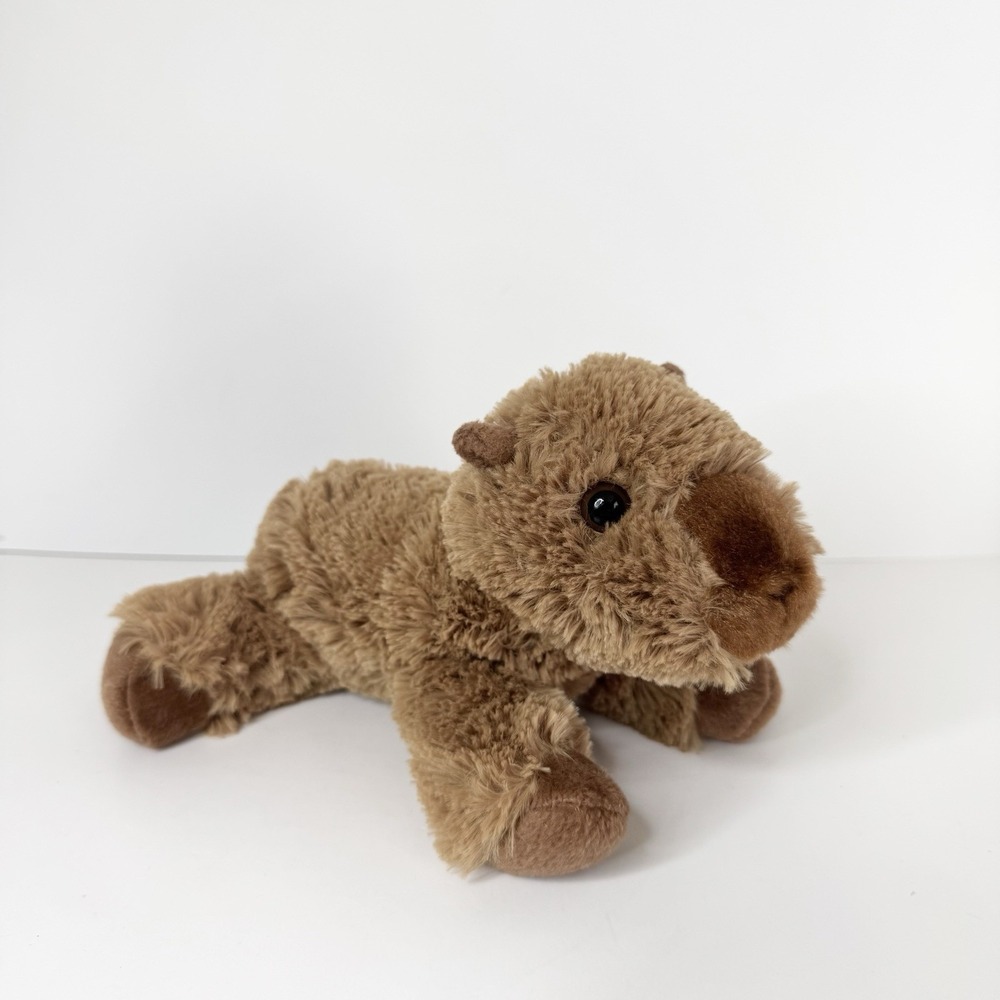 Aurora World Mini Flopsie Charlie Capybara Brown Plush Beanbag Stuffed Animal 9"